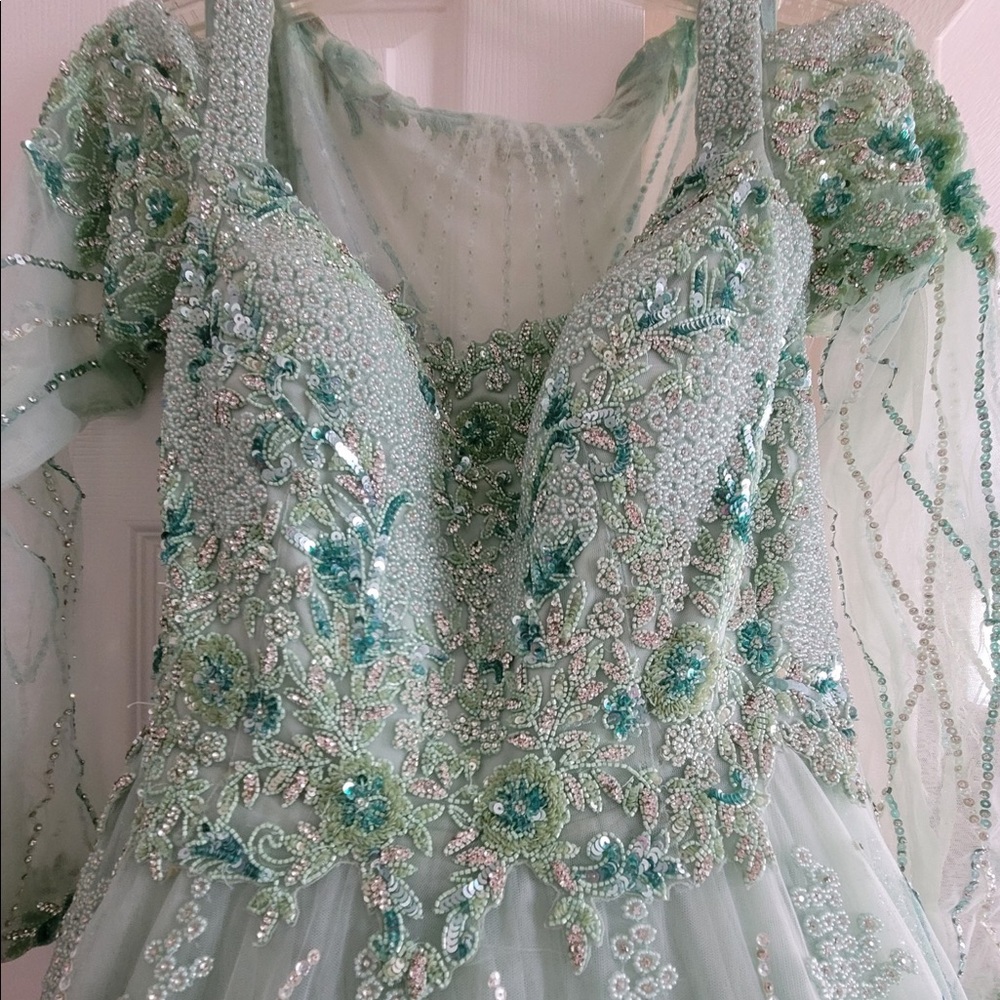 Luxurious long sleeve ballgown